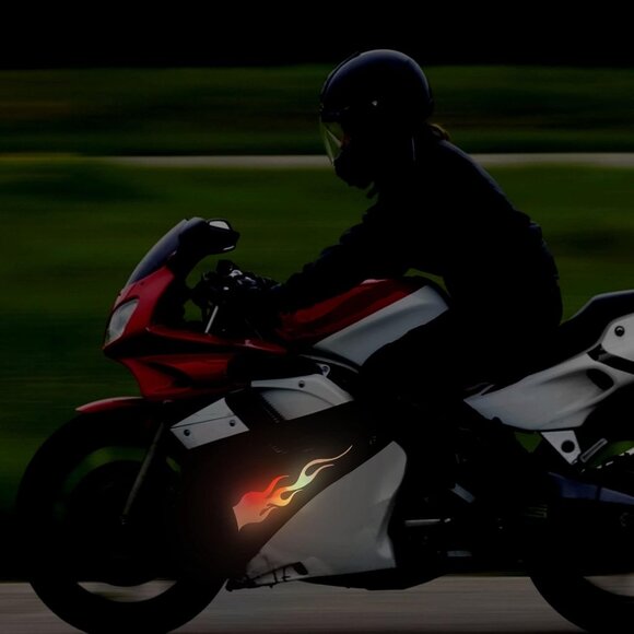 4 Pcs 11.4'' Flame Reflective Sticker for Car Vinyl Racing Sports Flame Stripe D - Picture 5 of 6